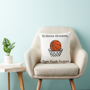 Dribble Träume, Slam Dunk Szenen Basketball Kissen