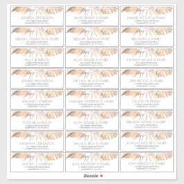Dried Palm Blätter Small Guest Names Address Label