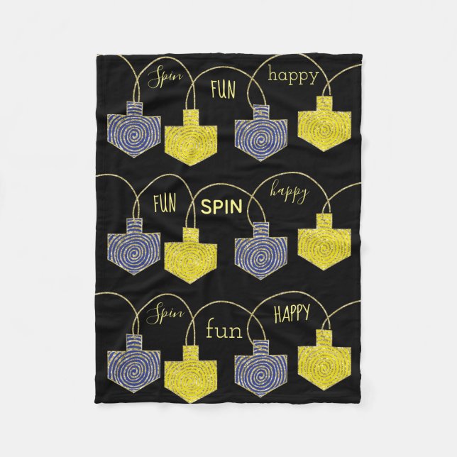 Driedel Fun Hanukkah Fleece Blanket (Vorderseite)