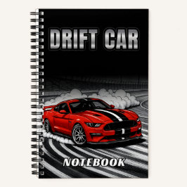 Drift-Auto rotes Notizbuch-Cover Notizbuch