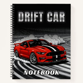 Drift Car Red Muscle Hardcover Spiral Notebook Notizbuch