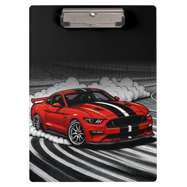 Drift Car Roter Muscle Klemmbrett (Vorderseite)
