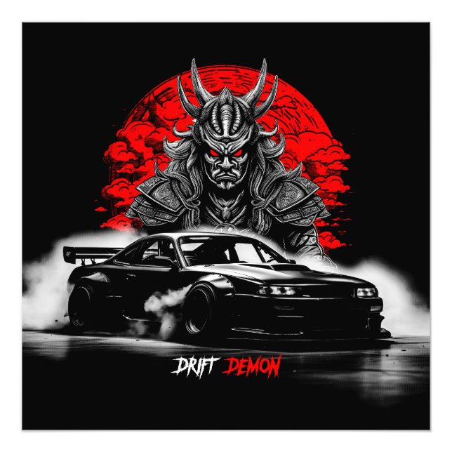 Drift Demon Samurai JDM Auto Drifting Phonk Fotodruck (Vorne)