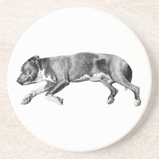 Drift in Calm - Detaillierte Dog-Nummer Getränkeuntersetzer (Vorne)