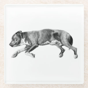 Drift in Calm - Detaillierte Dog-Nummer Glasuntersetzer