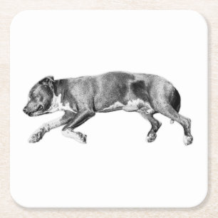 Drift in Calm - Detaillierte Dog-Nummer Rechteckiger Pappuntersetzer