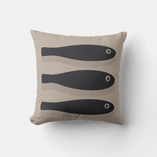 Drift In Silence - Wettergegerbtes Taupe & Indigo Kissen