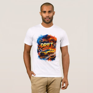 Drift King – Hochgeschwindigkeits-Rennwagen-Feuer- T-Shirt