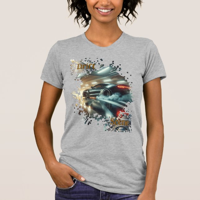 Drift Scene Tee | Colorburst Urban Motion Car Art (Vorderseite)