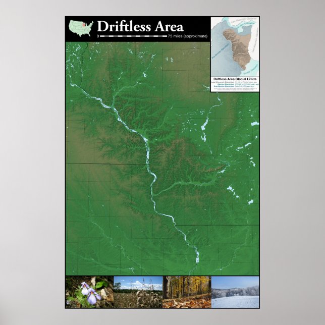 Driftless Area Map Poster (24x36in) (Vorne)