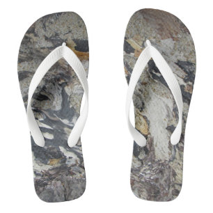 Driftwood Abstrakt Pattern Pacific Ocean Beach Flip Flops