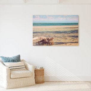 Driftwood am Strand Bahia Honda Leinwanddruck