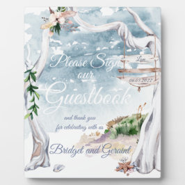 Driftwood Arbor Beach Wedding Guestbook Fotoplatte
