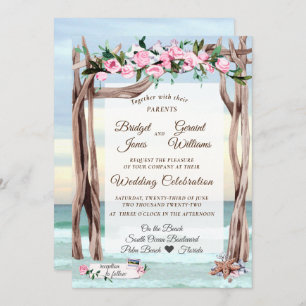 Driftwood Arbor Gulf Coast Wedding Einladung