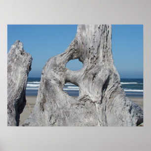 Driftwood Art druckt Coastal Ocean Blue Sky Wellen Poster