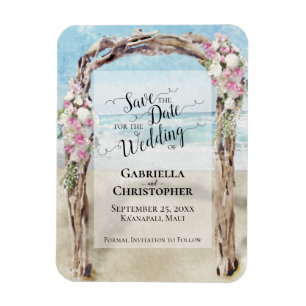 Driftwood Beach Arbor Wedding Save the Date Magnet