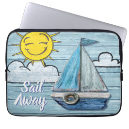 Driftwood Beach Design Yacht 13" Laptop Sleeve. Laptopschutzhülle