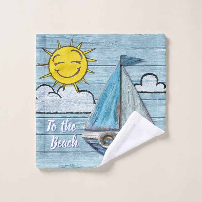 Driftwood Beach Design Yachthandtuch Waschlappen (Waschlappen)