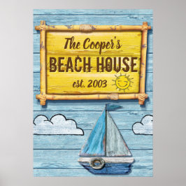 Driftwood Beach House - Familienzeichen Poster