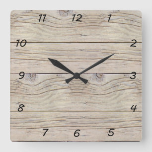 Driftwood-Hintergrund Quadratische Wanduhr