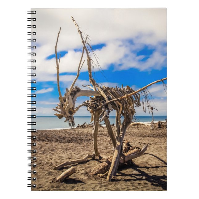 Driftwood-Kunstwerk am Hokitika Beach, Neuseeland Notizblock (Vorderseite)