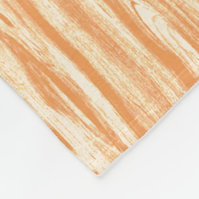 Driftwood-Muster - hellorange und creme Fleecedecke (Ecke)