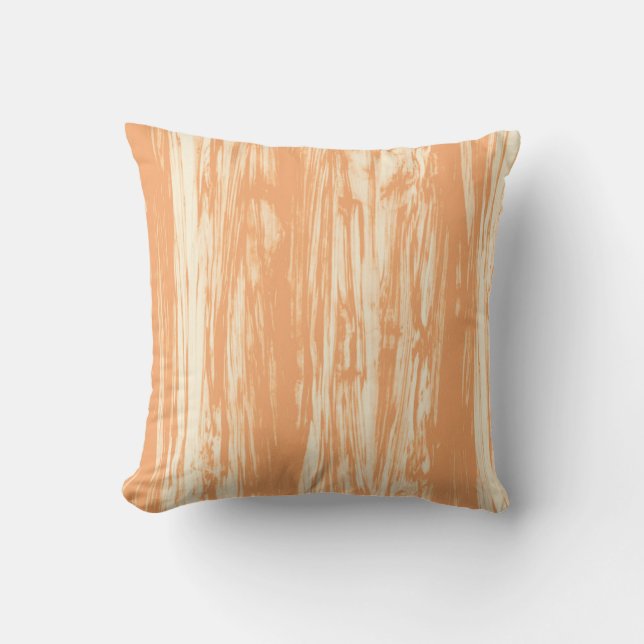 Driftwood-Muster - hellorange und creme Kissen (Vorderseite)