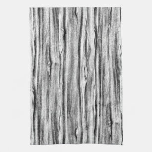 Driftwood-Muster - schwarz, weiß und grau Küchentuch