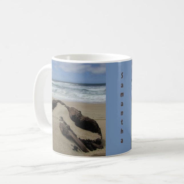 Driftwood Sand Ocean Pacific Coast Beach Kaffeetasse (Vorderseite Links)