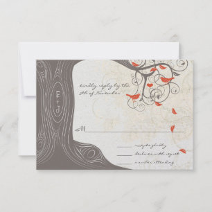Driftwood Tree Swirl Love Birds Hochzeit Einladung