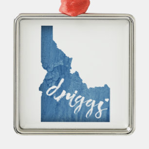 Driggs Idaho Wood Grain Ornament Aus Metall