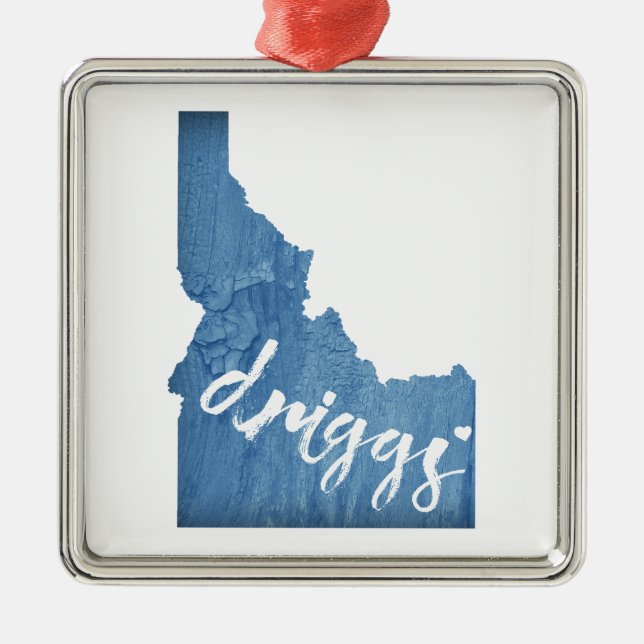 Driggs Idaho Wood Grain Ornament Aus Metall (Vorne)