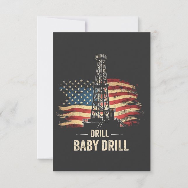 Drill Baby Drill American Trump Energy Economy Dankeskarte (Vorderseite)
