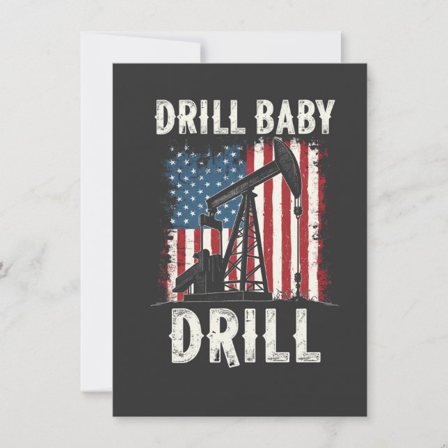 Drill Baby Drill American Trump Energy Economy Einladung (Vorderseite)