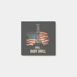 Drill Baby Drill American Trump Energy Economy Post-it Klebezettel