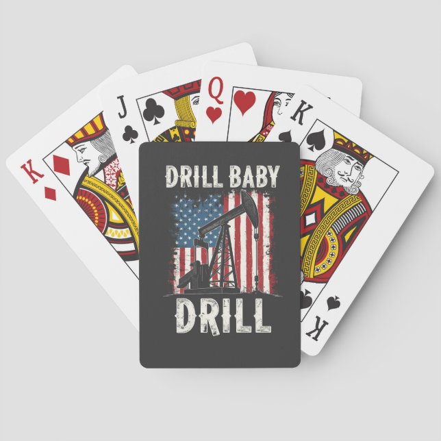 Drill Baby Drill American Trump Energy Economy Spielkarten (Rückseite)