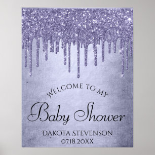 Drilling Chic Glitzer   Lavendel Lila Dusche Poster