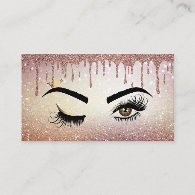 Drilling Gold Makeup artist Wink Eye Lashes Visitenkarte (Vorderseite)