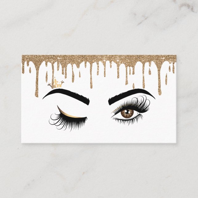 Drilling Gold Makeup artist Wink Eye Lashes Visitenkarte (Vorderseite)
