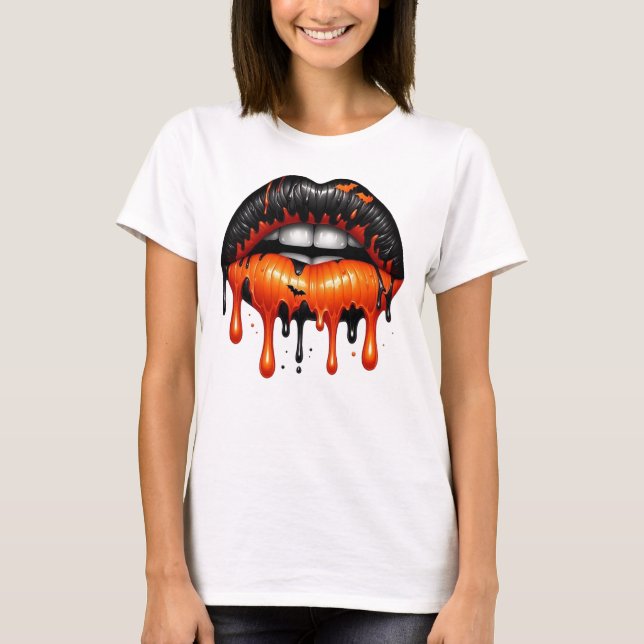 Drilling Halloween Lips T-Shirt (Vorderseite)