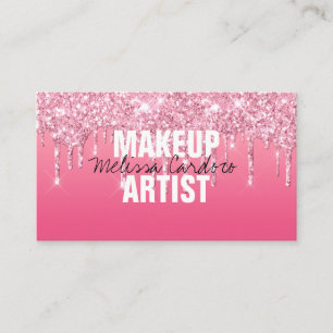Drilling Pink Glitzer Fashion Business Card Visitenkarte