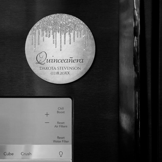 Drilling Silvery Glitzer | Platinum Quinceanera Magnet (Von Creator hochgeladen)