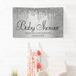 Drilling Silvery Glitzer Platinum Sparkle Dusche Banner
