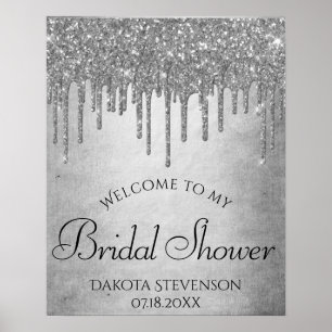 Drilling Silvery Glitzer   Platinum Sparkle Dusche Poster