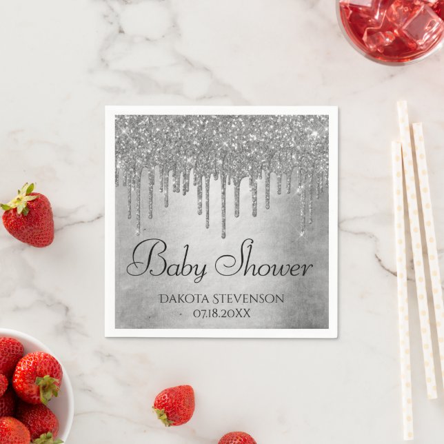 Drilling Silvery Glitzer | Platinum Sparkle Dusche Serviette (Beispiel)