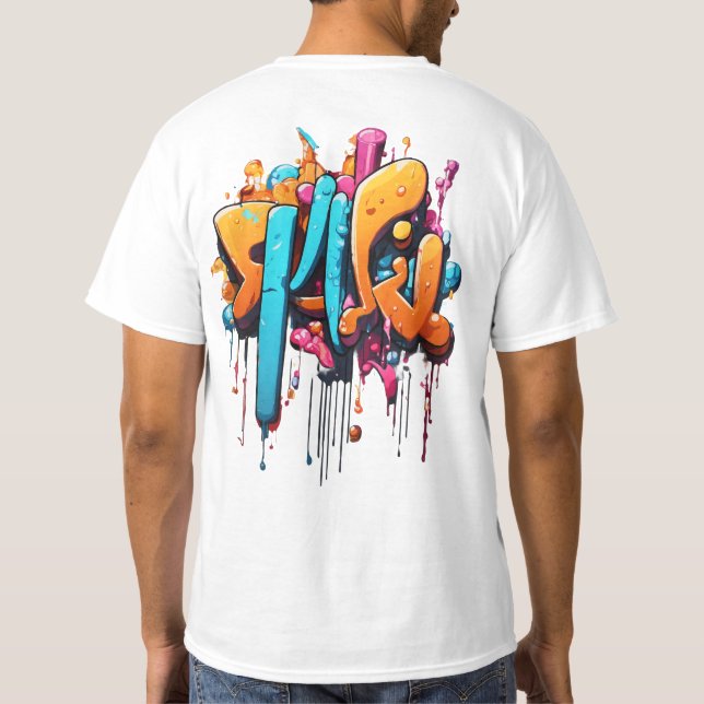 Drilling"typography art" words, graffiti art T-Shirt (Rückseite)