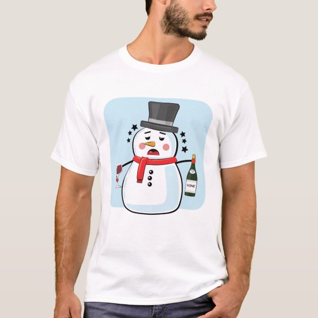 Dringend Snowman - Funny Illustration T-Shirt (Vorderseite)