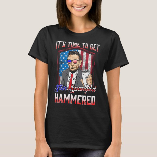Dringend wie Lincoln Star Spangled Hammered T-Shirt (Vorderseite)