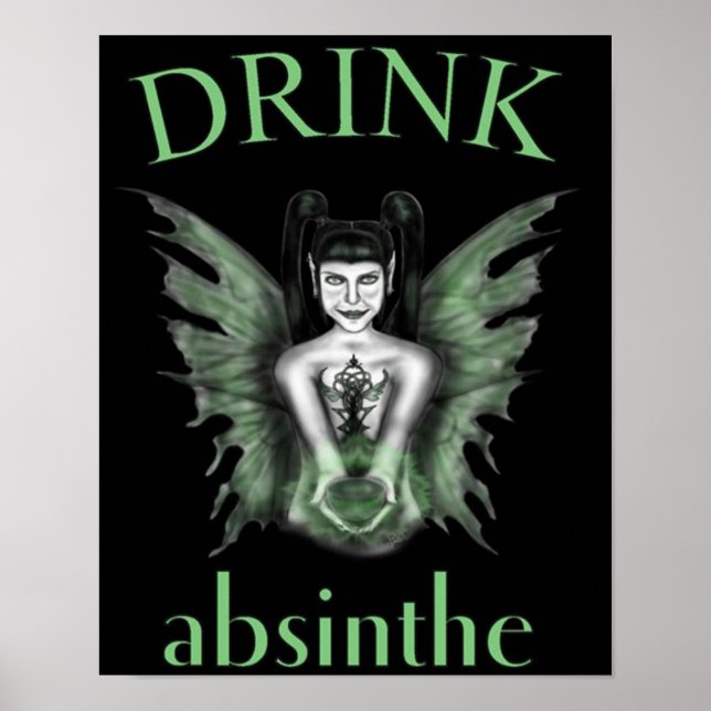 Drink Absinthe Gothic Fairy Poster (Vorne)