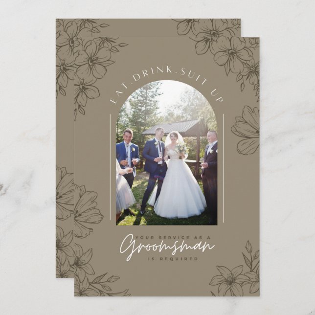Drink Anzug - Trauzeuge Service ist erforderlich Einladung (Vorne/Hinten)